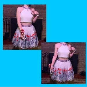 White Homecoming Dress (W/ floral print)